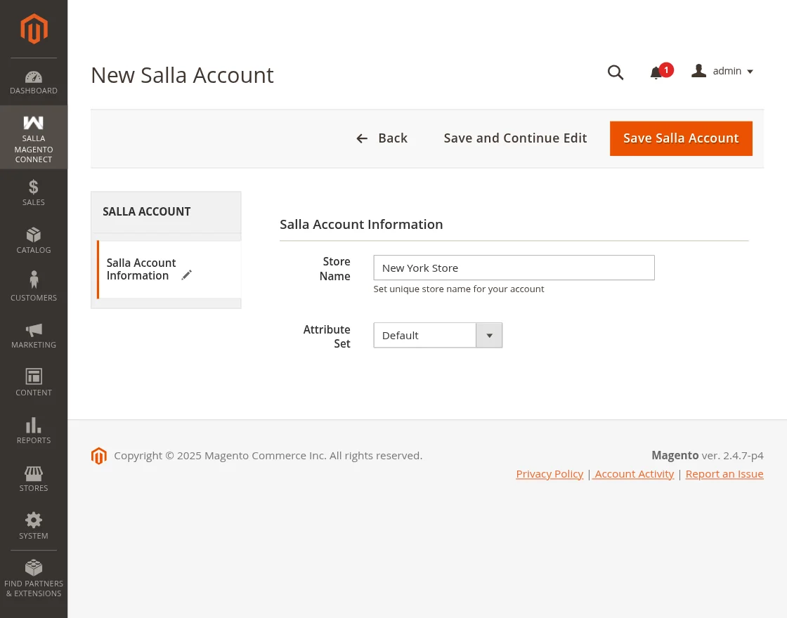 add new salla account