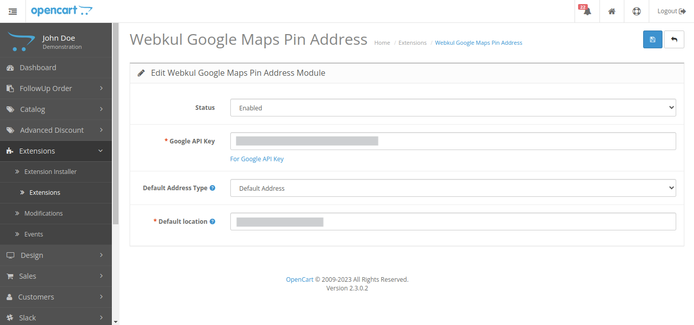 Google Map Addresses Opencart Google Map Pin Address | Customer Address Location