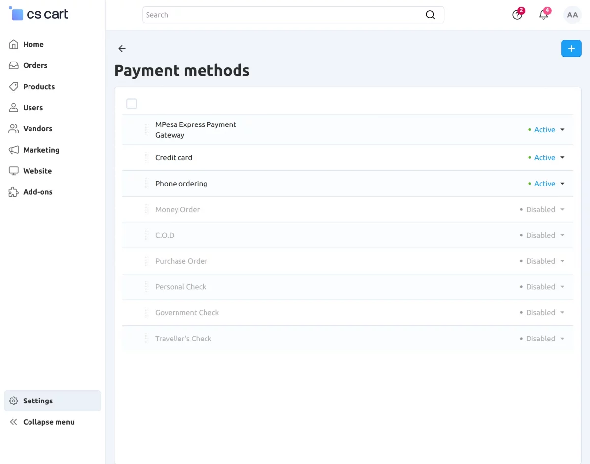 Add payment method