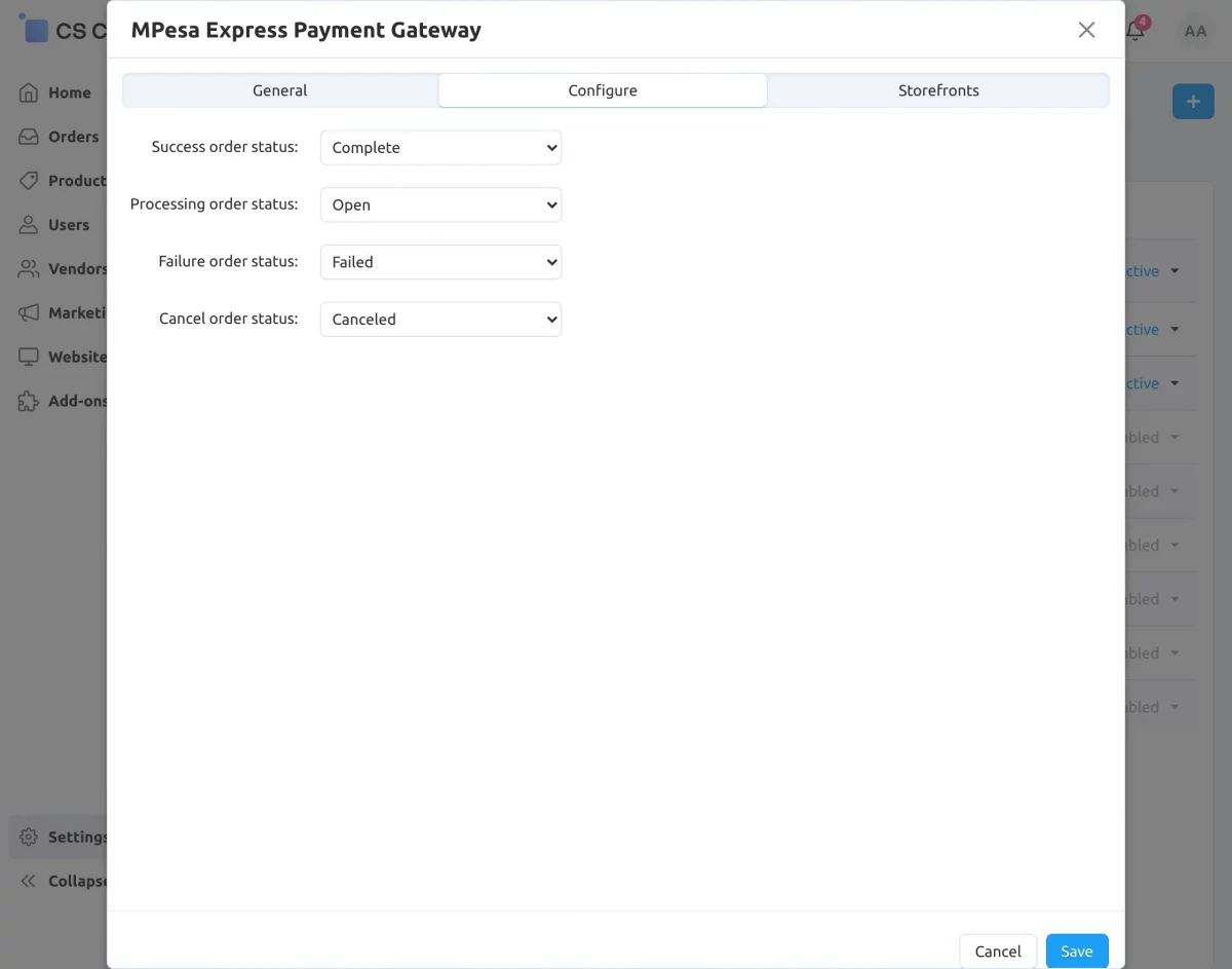 Configure the method