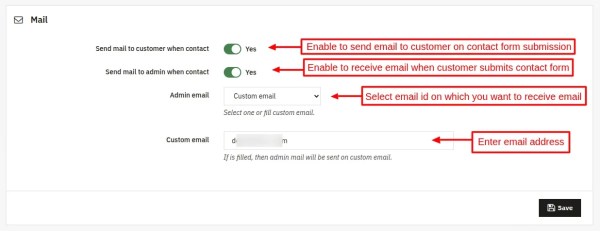 mail settings