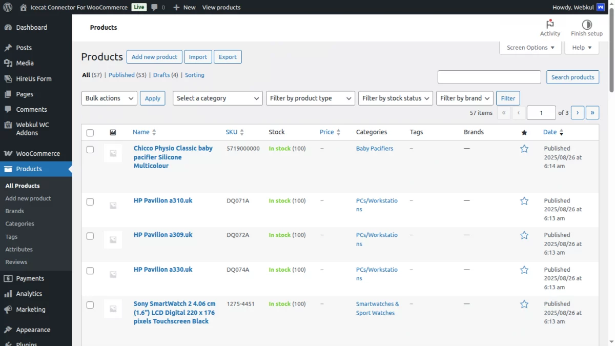 woocommerce-icecat-connector-products