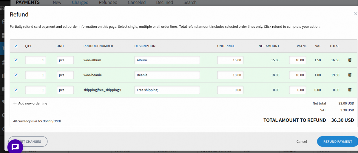 WooCommerce DIBS Payment Gateway      Refund Process