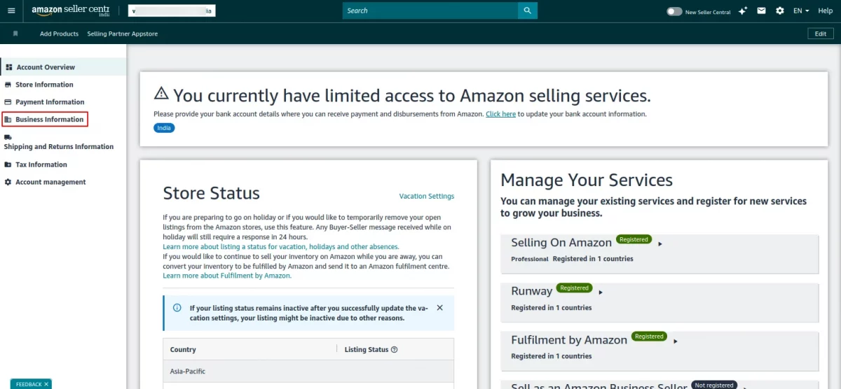 Select Business Information