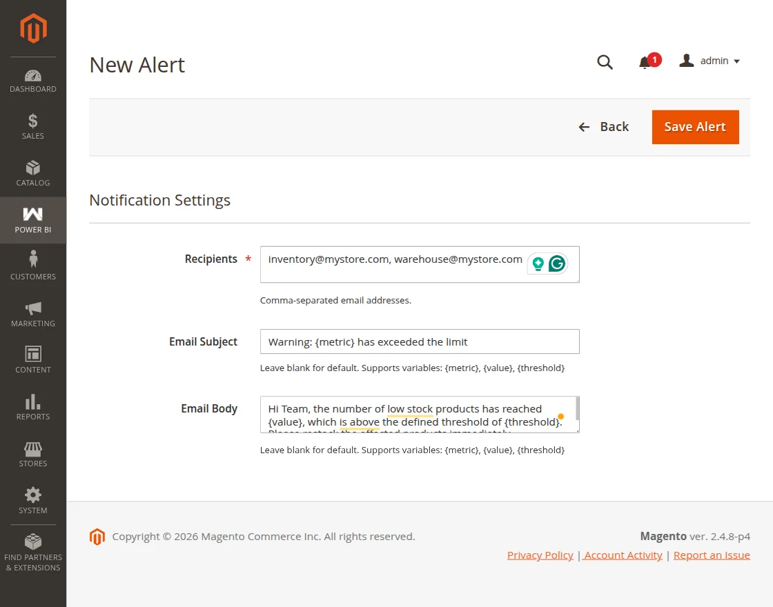 notification setting