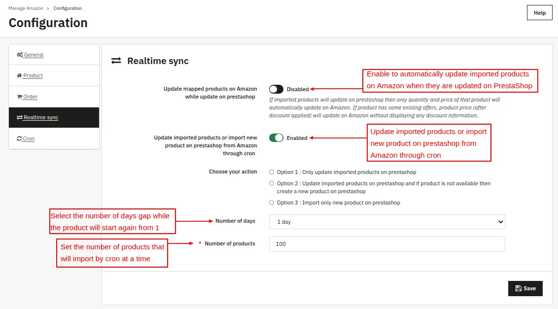 Real Time Sync Configuration