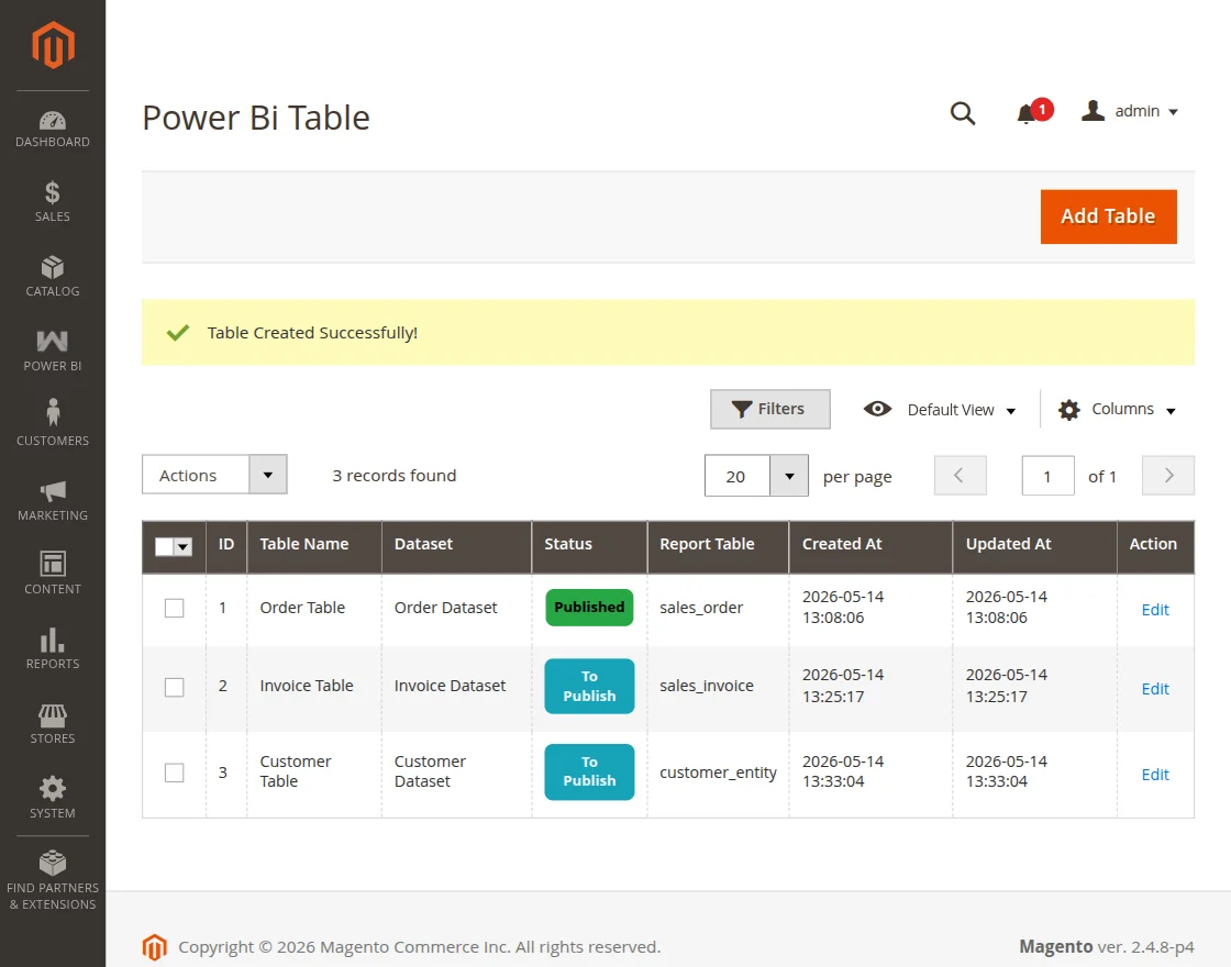 view table