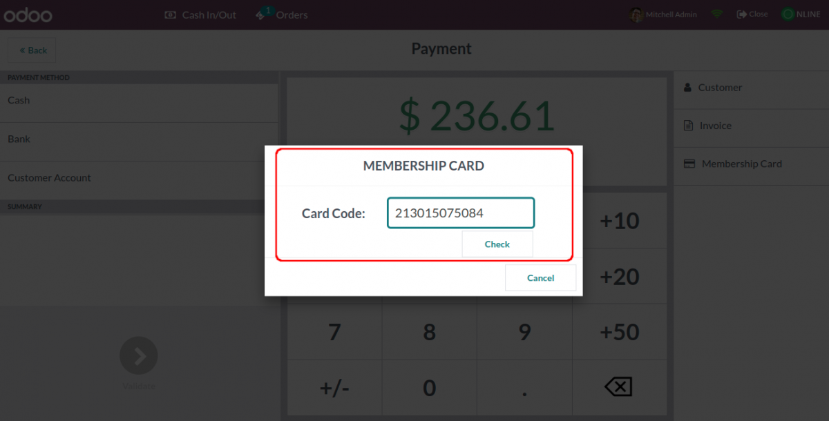 Add secret membership card code 