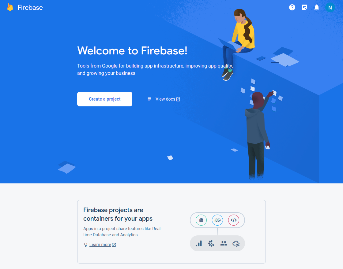 create project firebase console