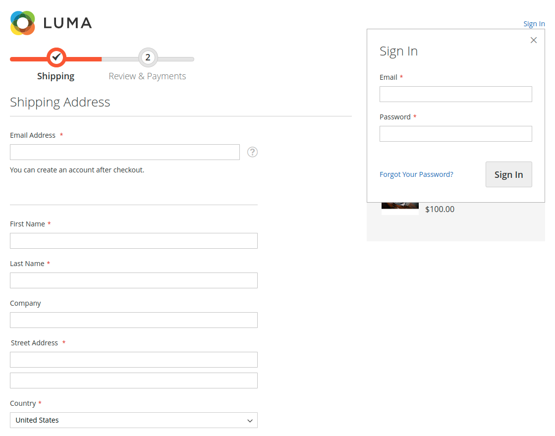 Sign in option at checkout Magento 2 Firebase OTP Login