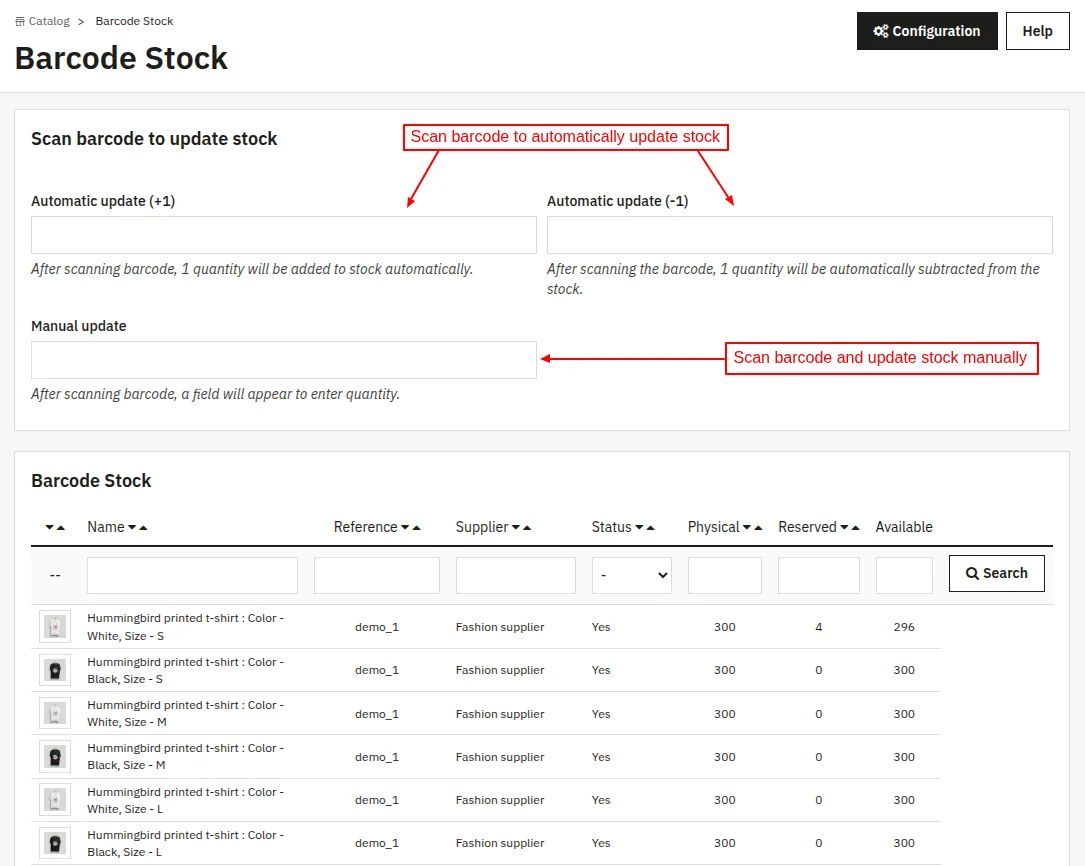 Barcode Stock Tab