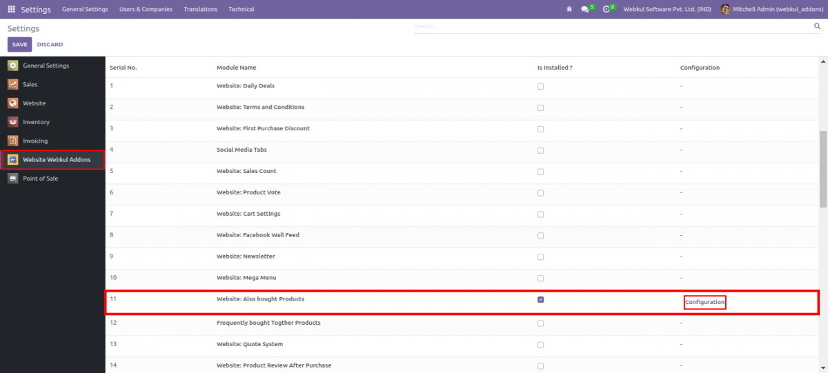 Website-webkul-addons