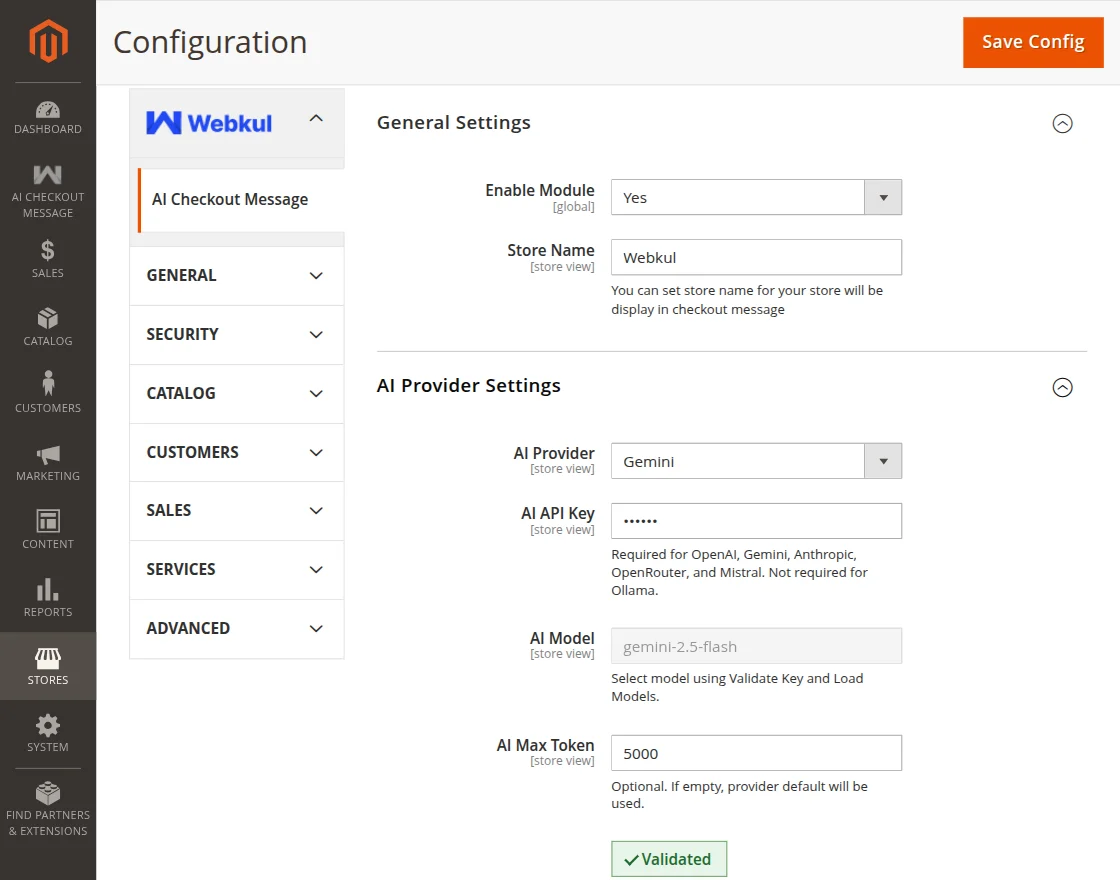 AI Checkout Message