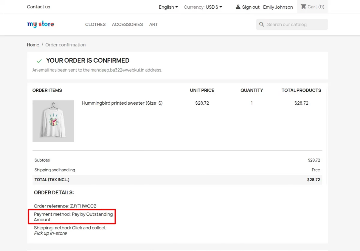 order confirmation