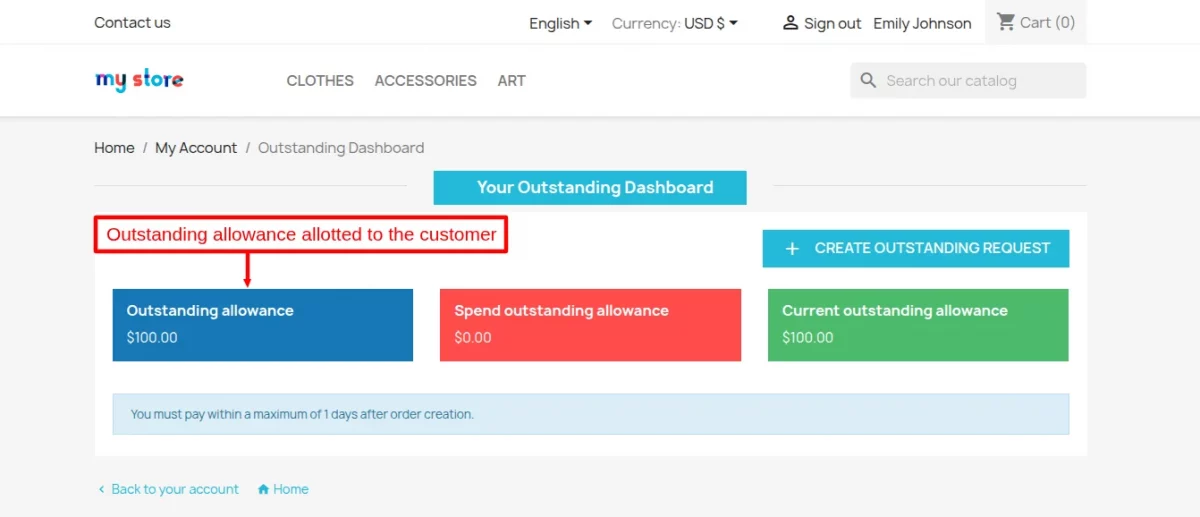 outstanding allowance