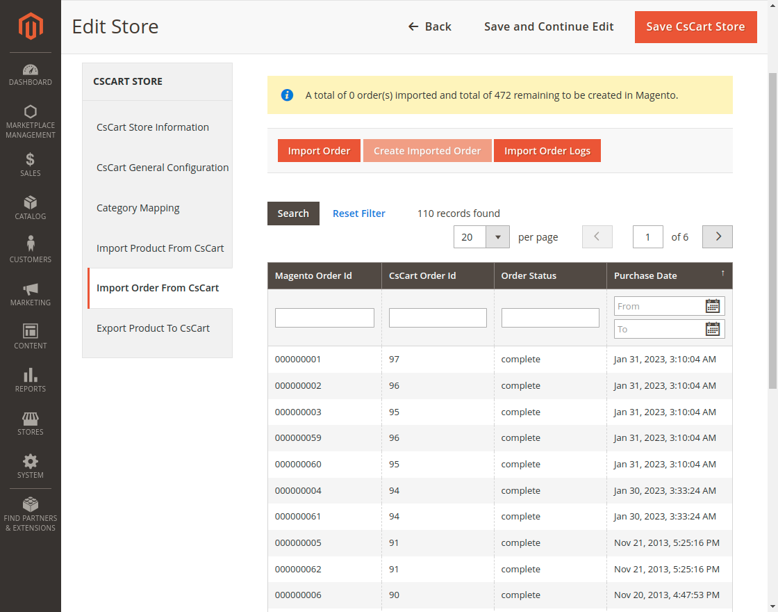 Magento 2 Marketplace CS-Cart Connector