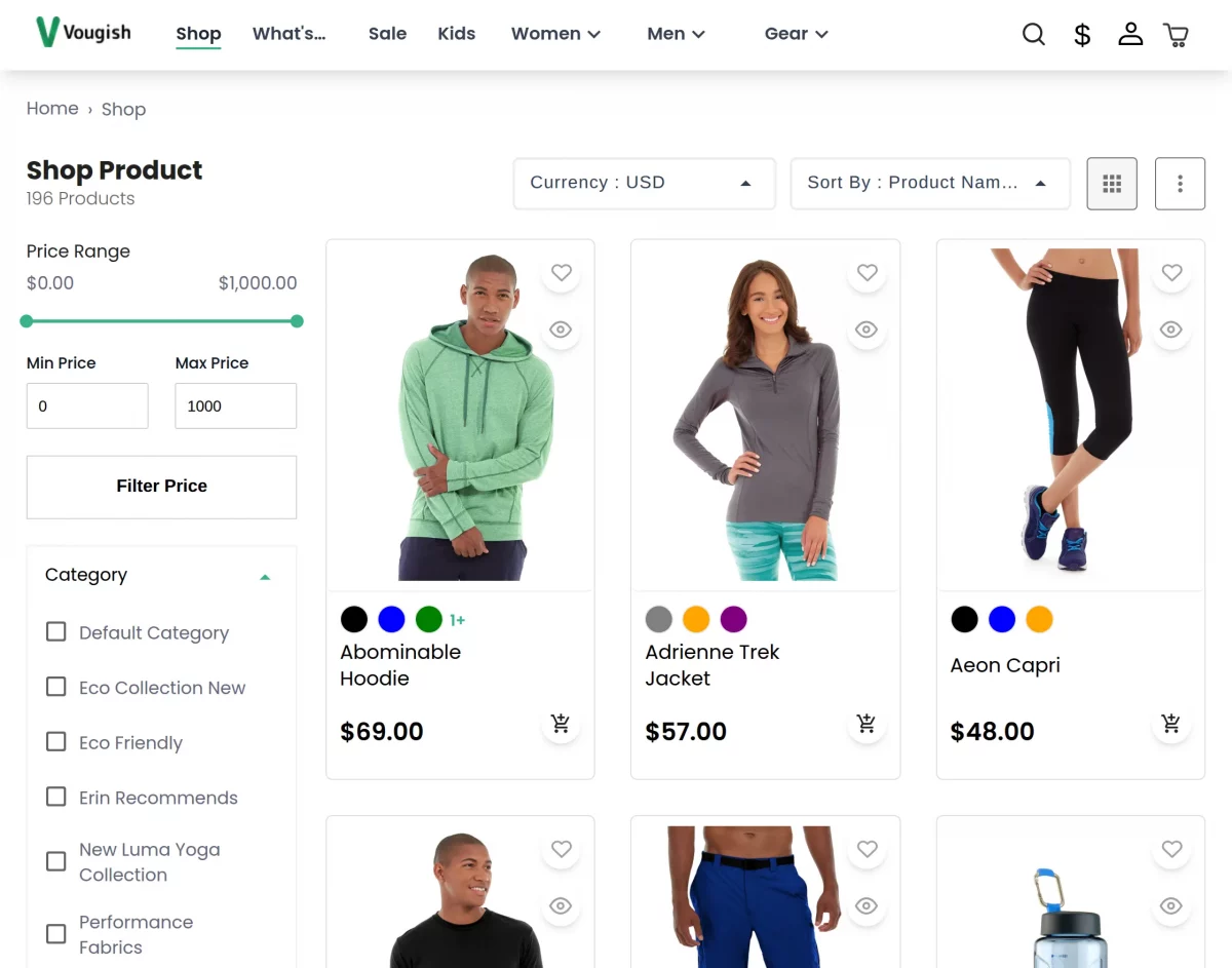 category listings