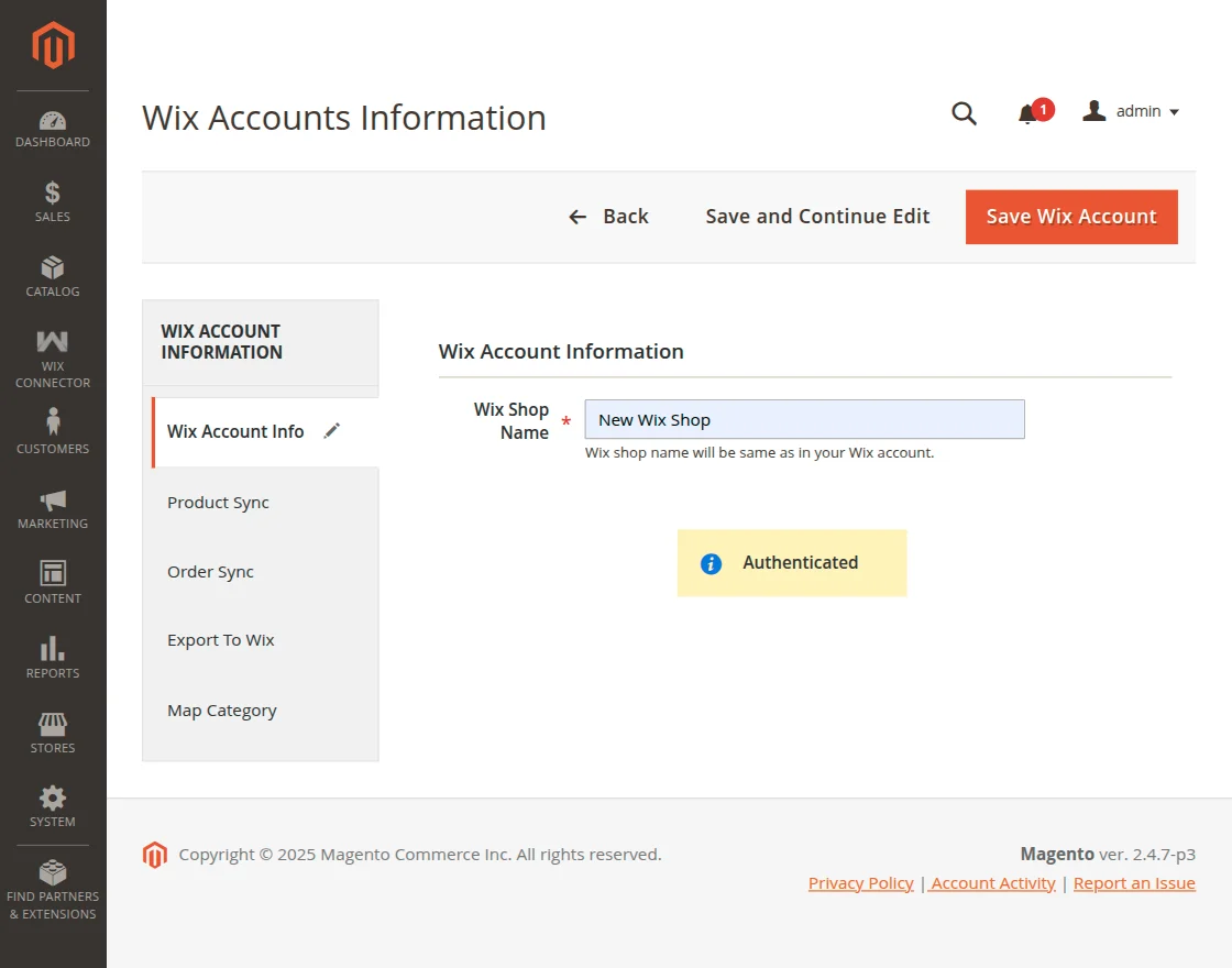 account authenticated