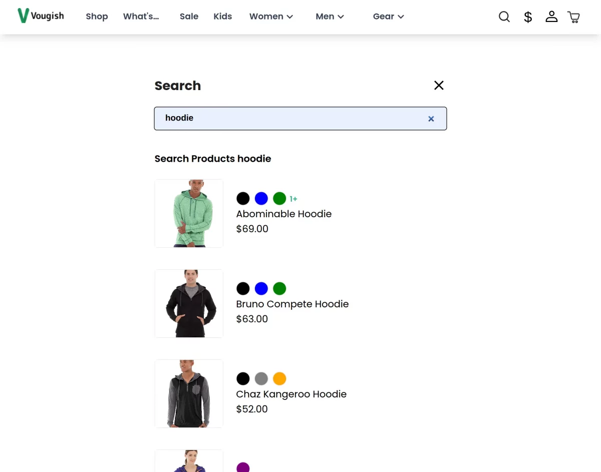 Search Option for store