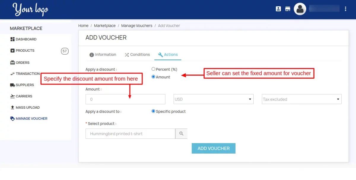 Add new voucher configuration (amoint)