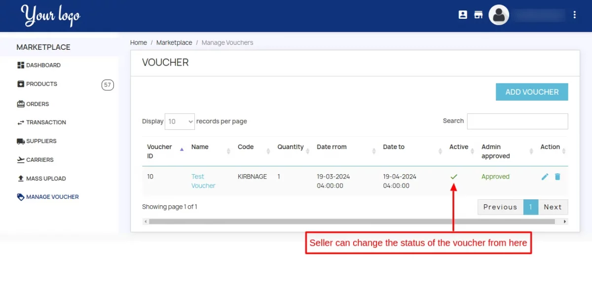 Voucher status active