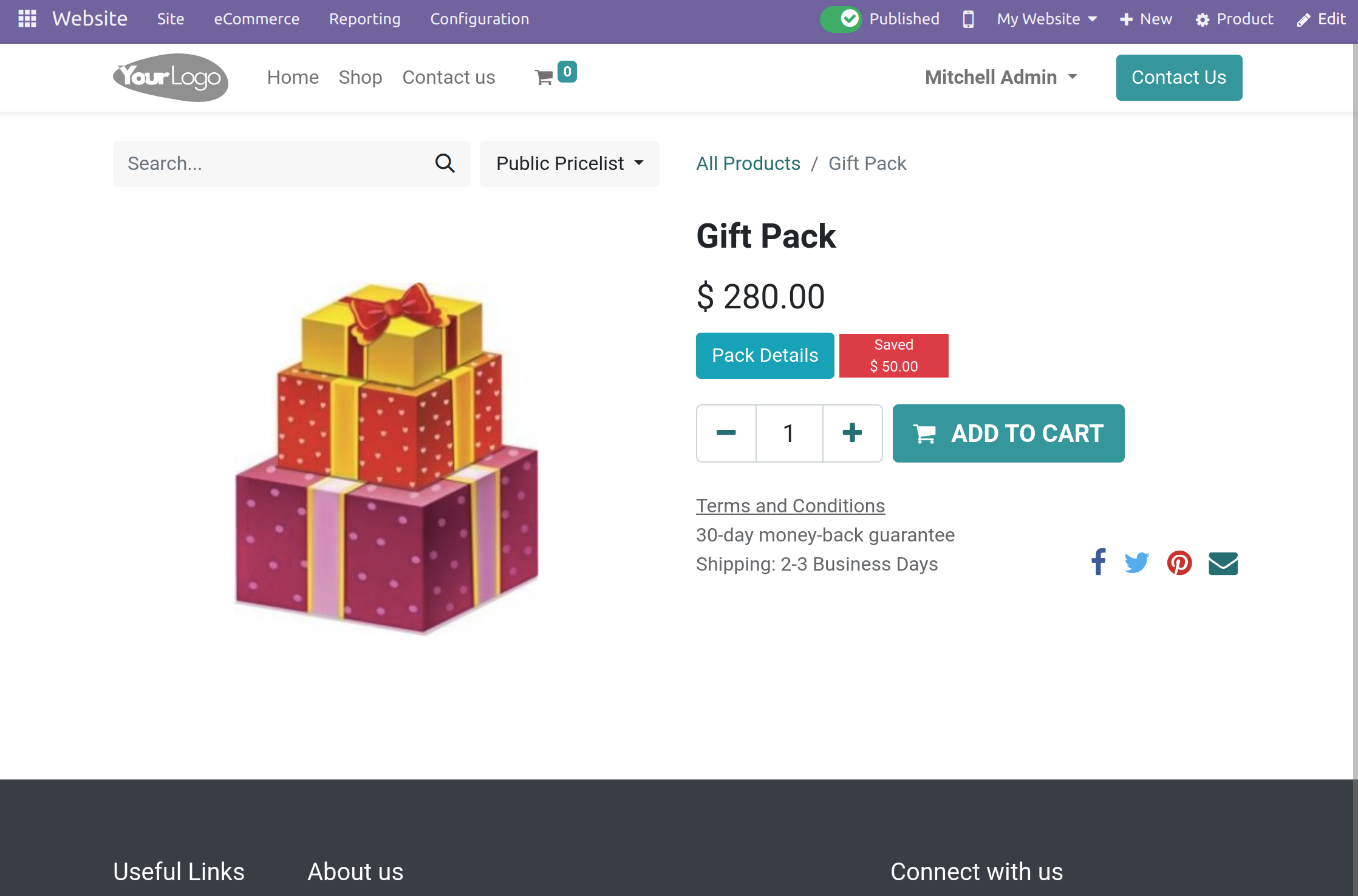 adding the product to the cart