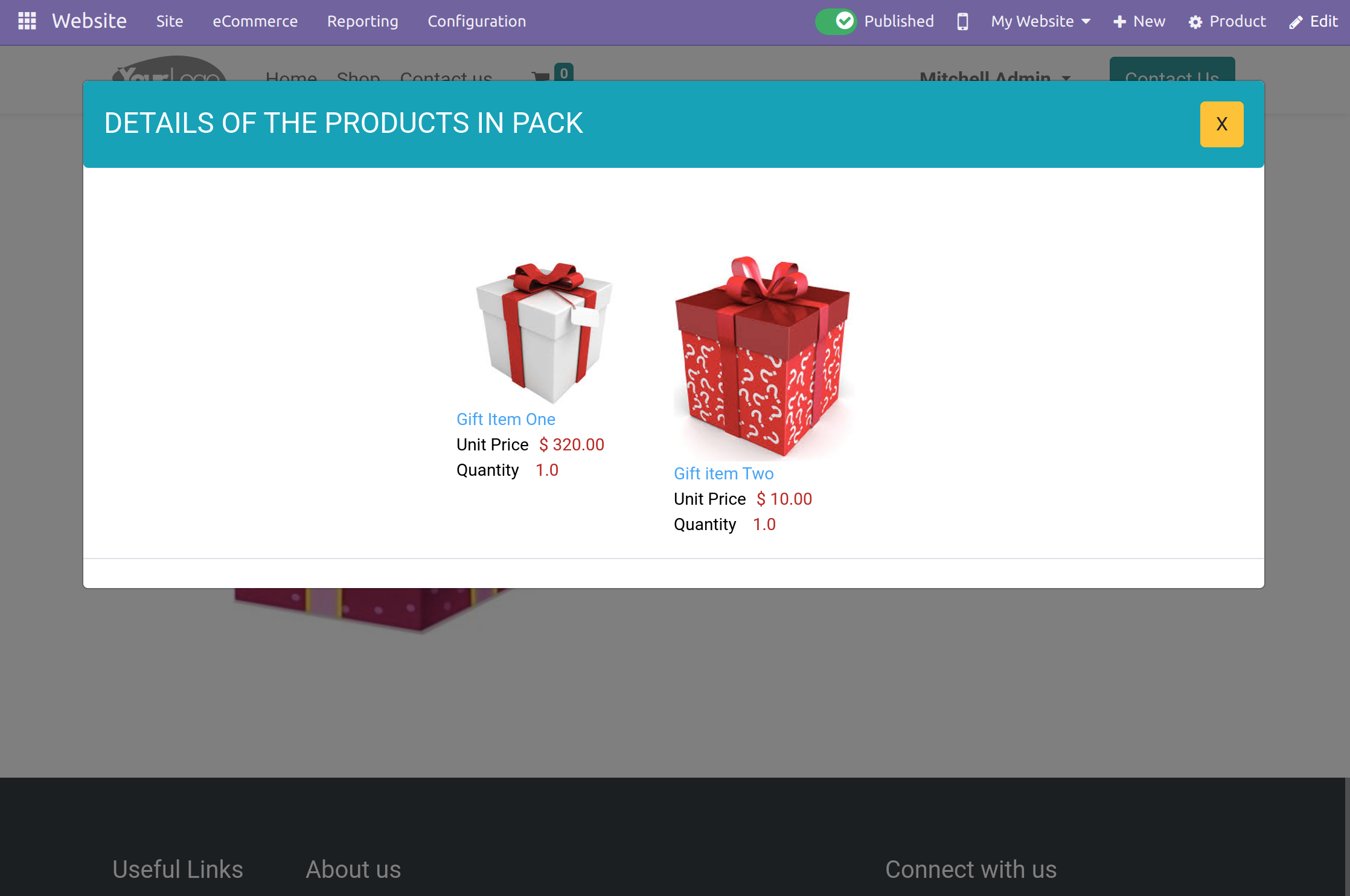 details of the product in pack