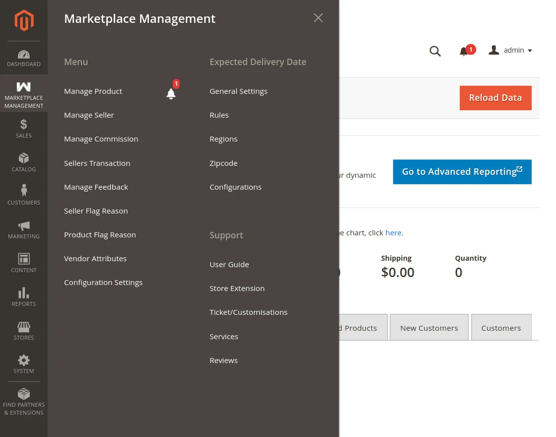 magento2_multi_vendor_expected_delivery_module_dashboard
