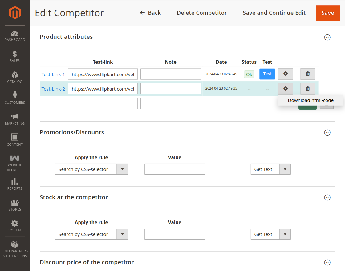 magento 2 product repricer add new product