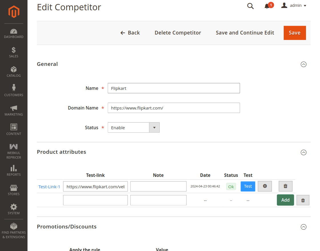 magento 2 product repricer edit competitor