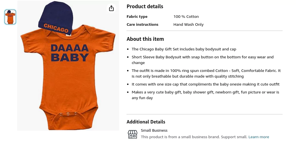 Amazon Product description