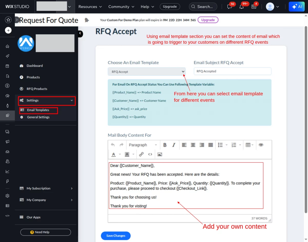 email template