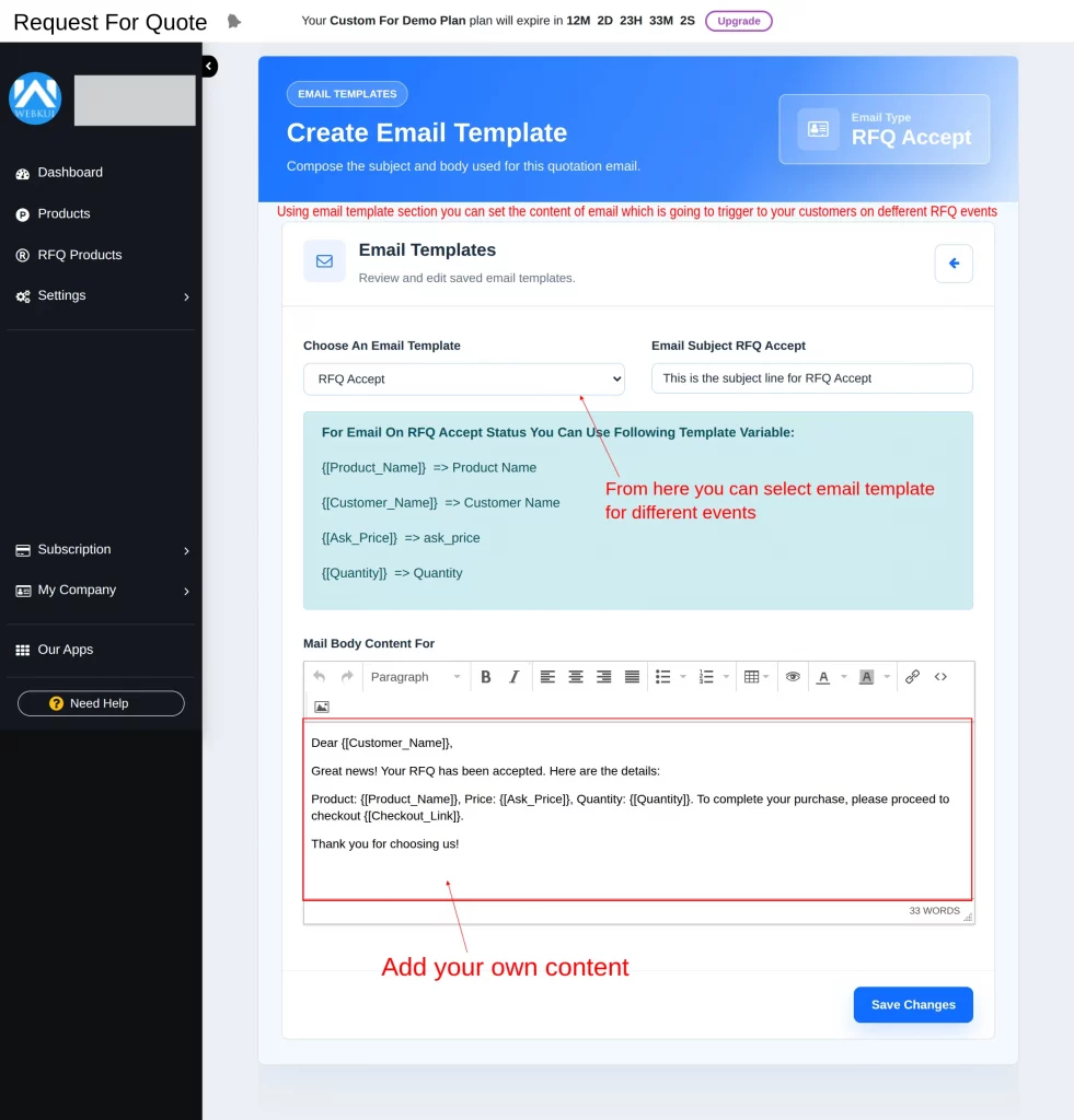 email template