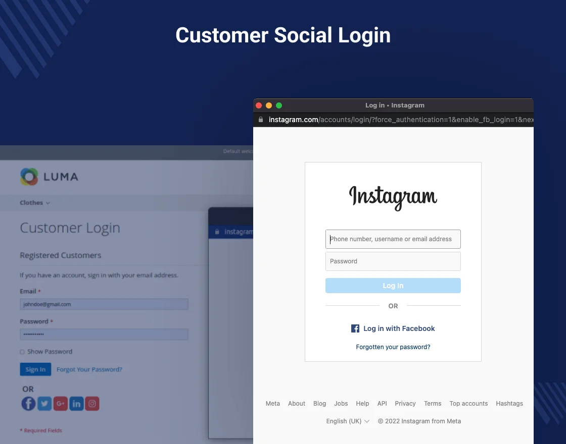 Customer social login Magento 2