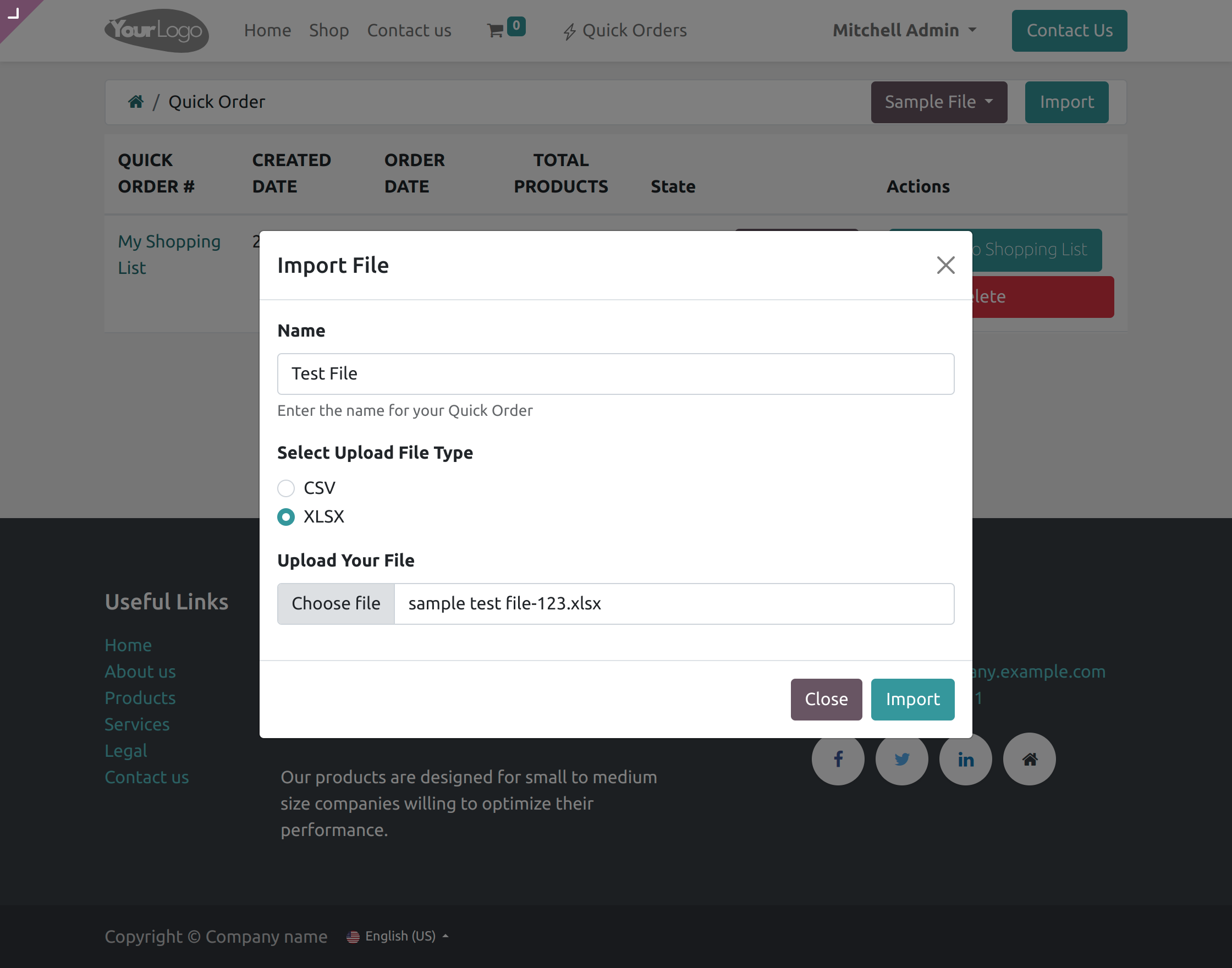 import the file after uploading it.