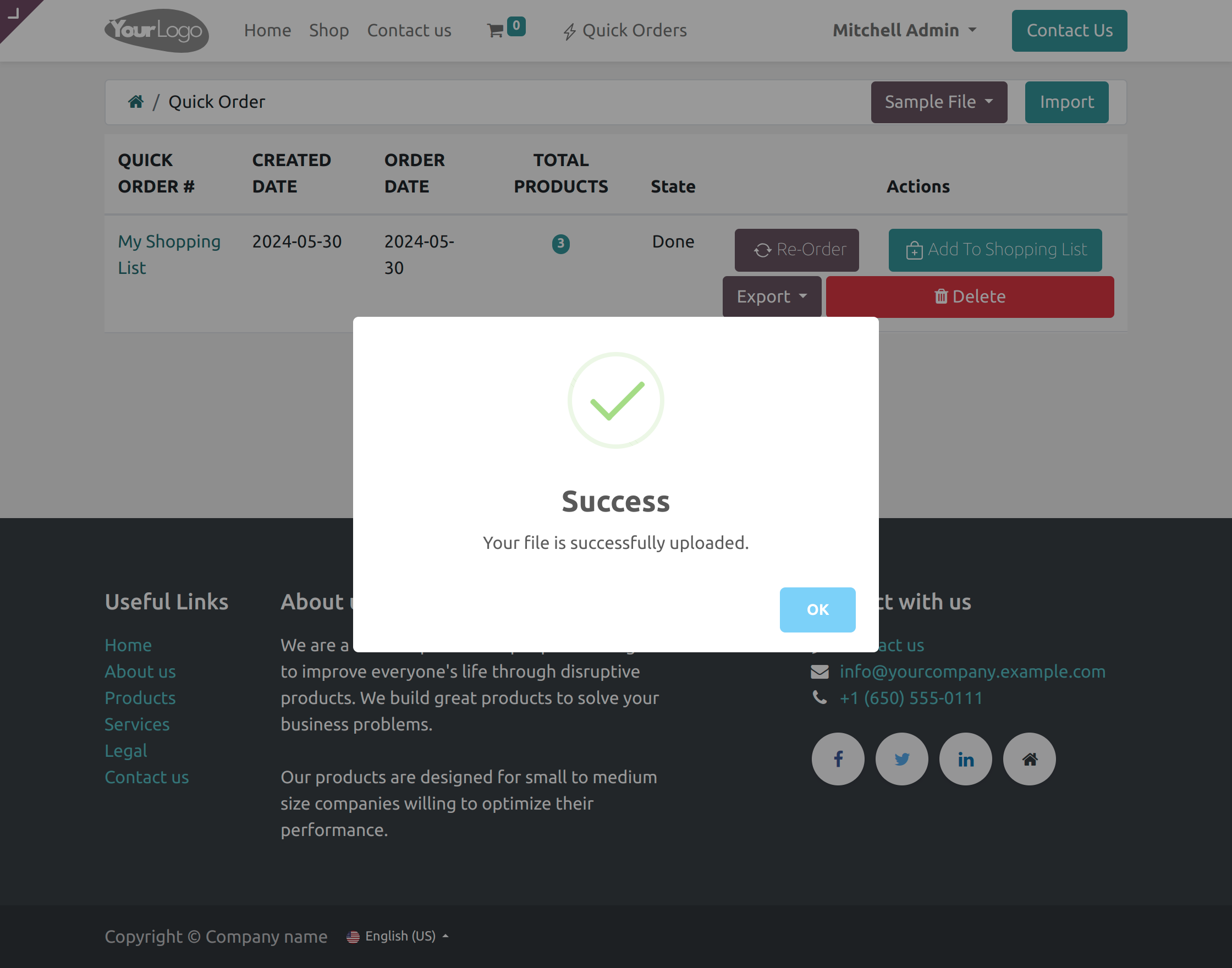 file is successfully uploaded.