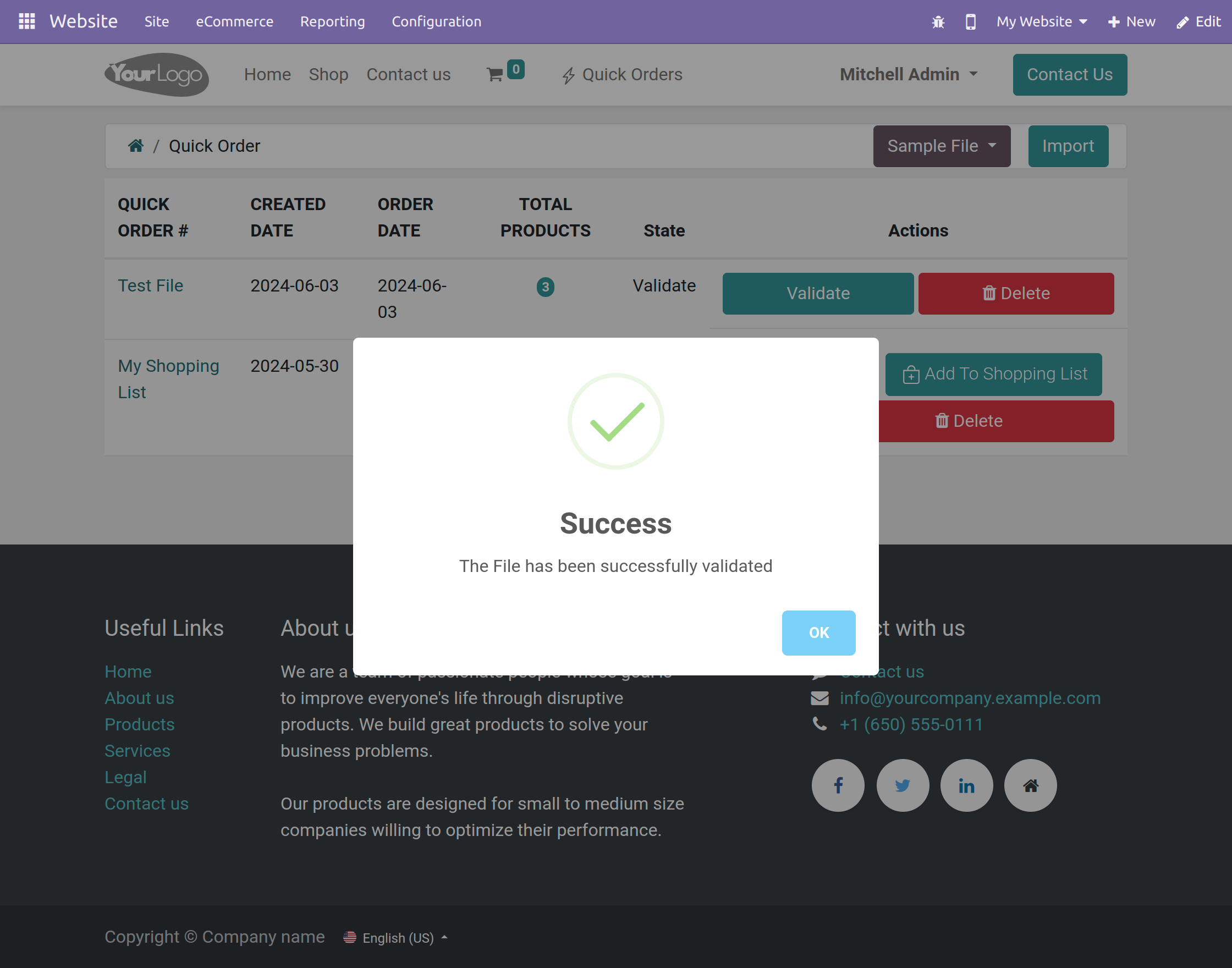 file has been successfully validated.