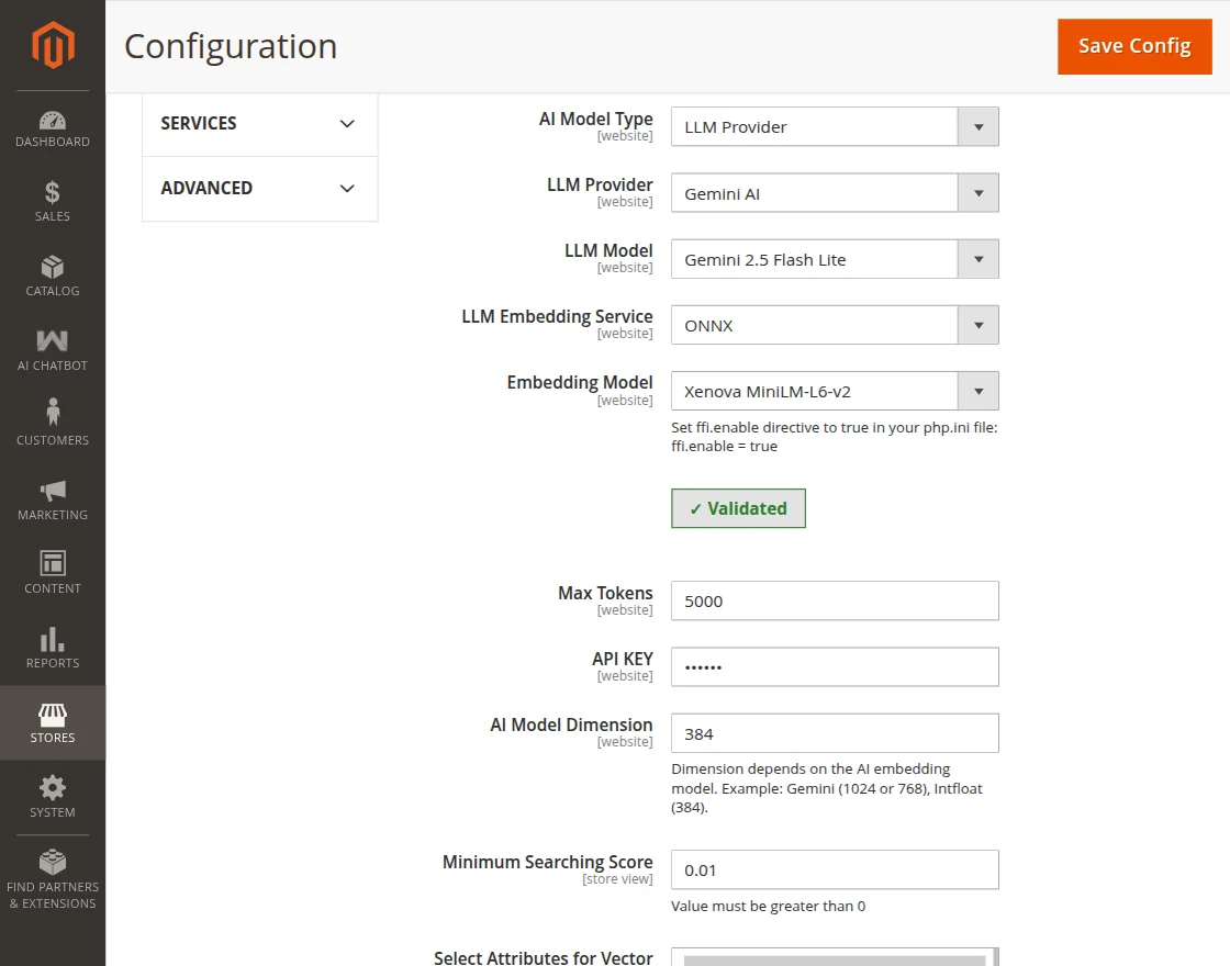 gemini llm provide settings