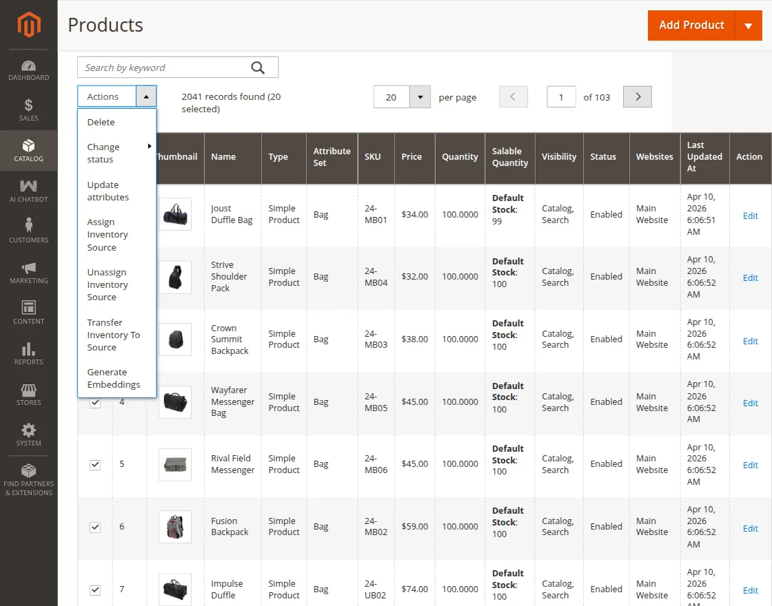mass product embeddings