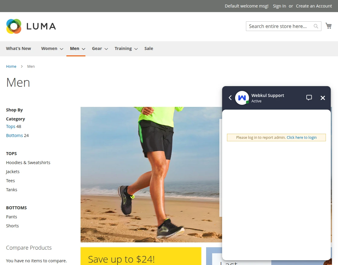 report to admin for guest user