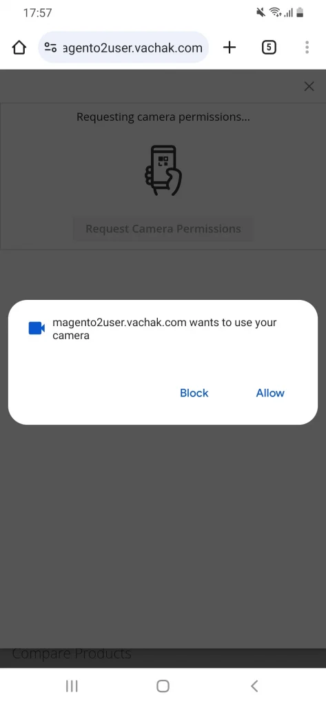 magento 2 scan and go allow permission