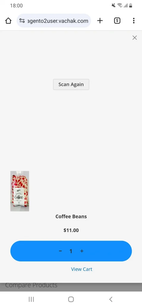 magento 2 scan and go product scanned