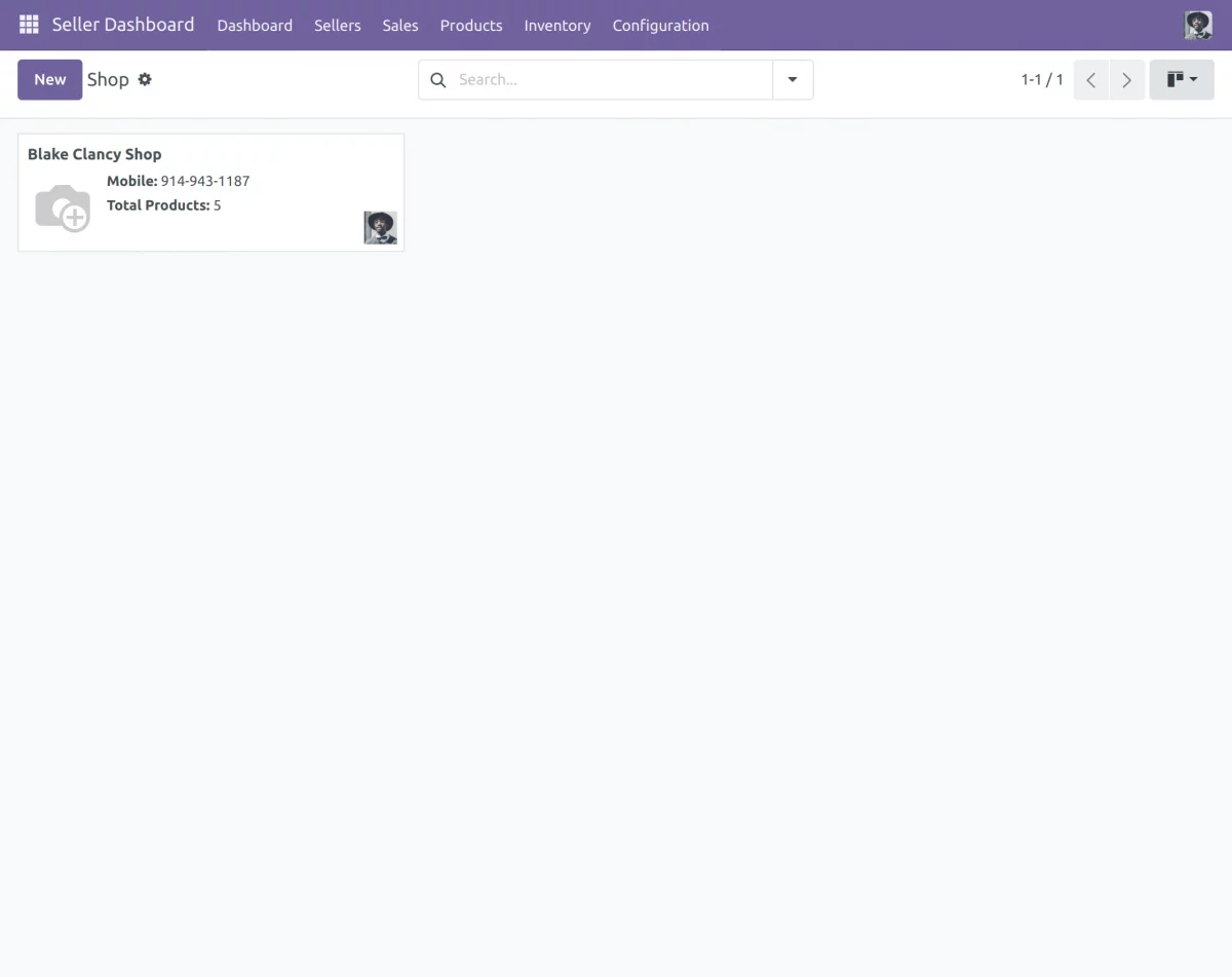 go to my shops and click new