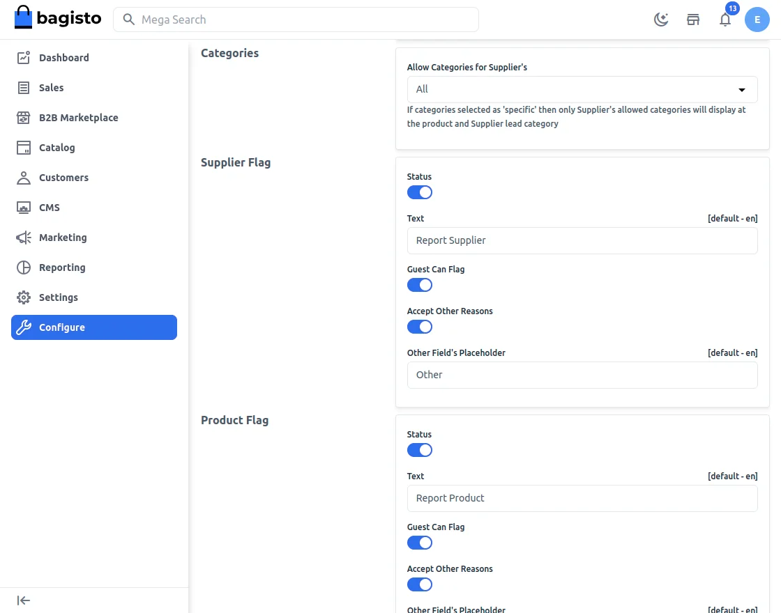 Laravel b2b marketplace