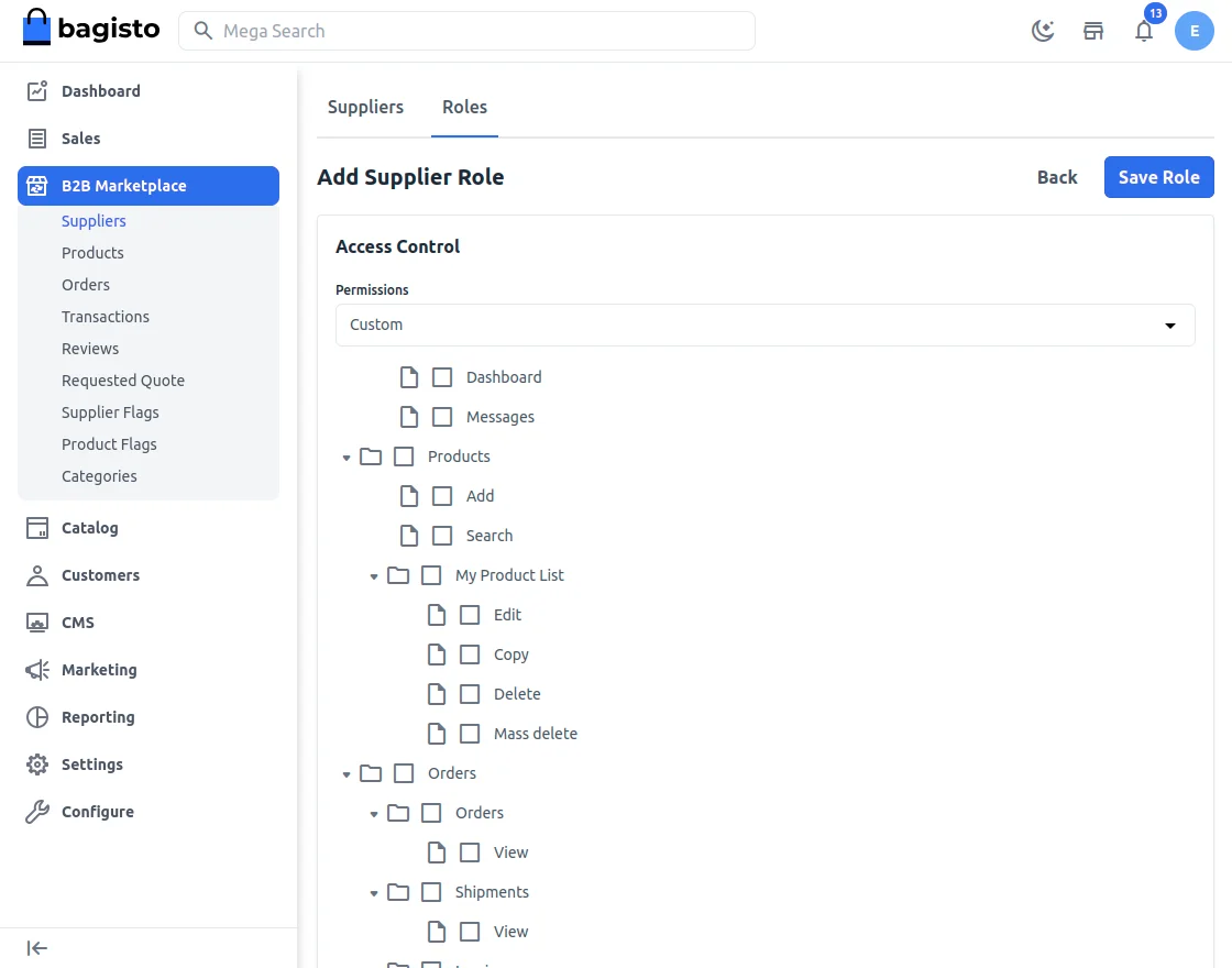 Laravel b2b mpassign roles