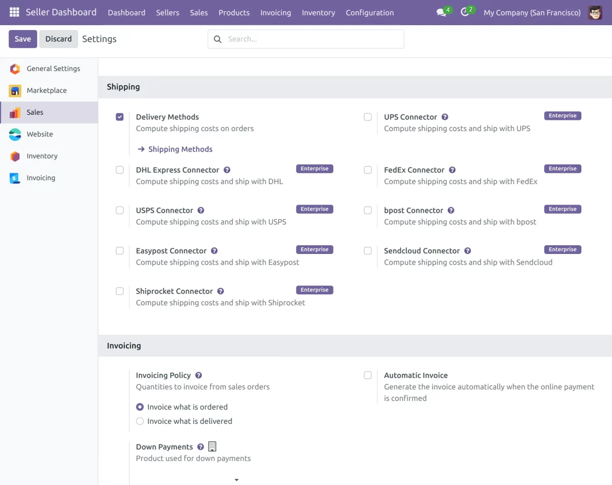go to shipping methods