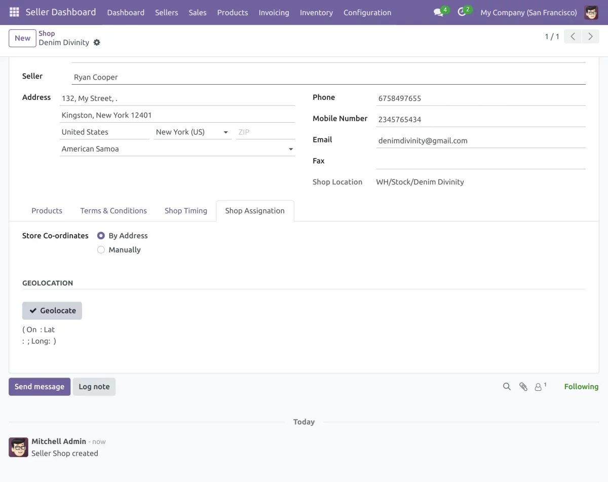 enter the coordinates