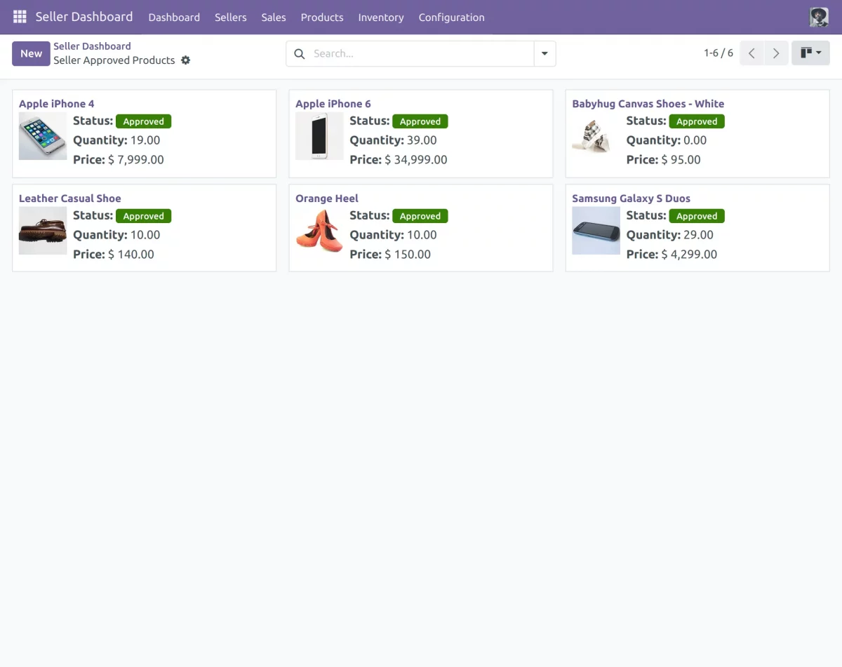 click on approved products