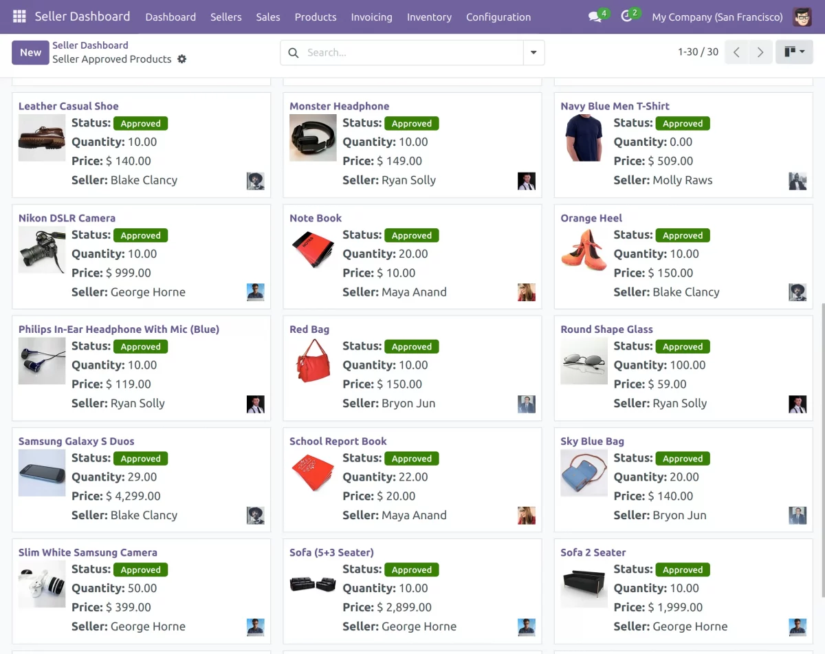 click on approved products