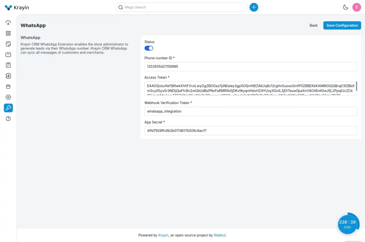 Krayin CRM WhatsApp